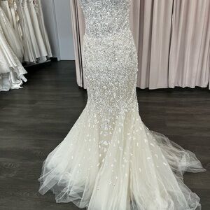 Elegant White Sequin Gown